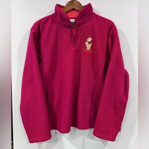 Disney Store Exclusive Women's Pink Pooh Fleece Quarter Zip